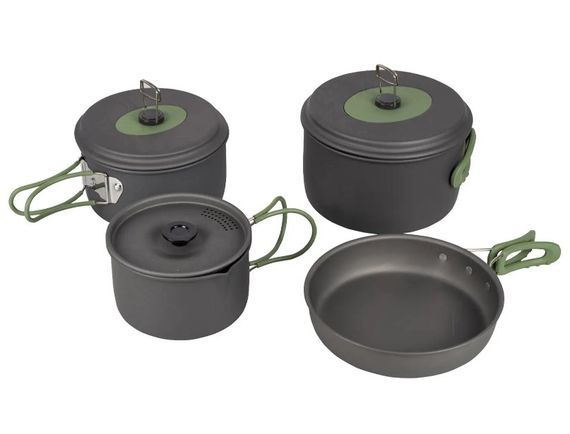 Набір посуду Bo-Camp Explorer 4 Pieces 19 Hard Anodized Grey/Green (2200241) (DAS302733)