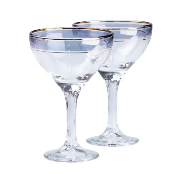 Набір келихів для коктейлів 2 штуки по 290 мл, сині HP545 | Зображення 1