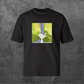 Футболка унісекс з принтом мем Bugs Bunny Багз Банні Оверсайз чорна S