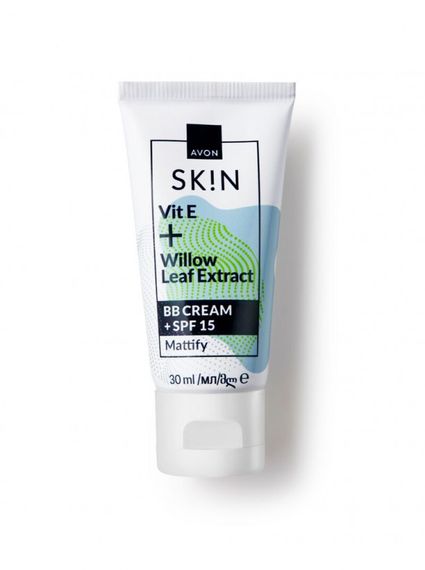 BB крем + SPF 15 с витамином Е и экстрактом листьев ивы Avon «Матовый эффект», оттенок: Экстра светлый/Extra Light 30 мл