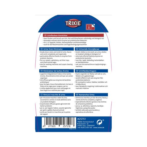 Засіб д/видалення плям від сечі Trixie     з натур. актив.речовинами   750мл | Зображення 1
