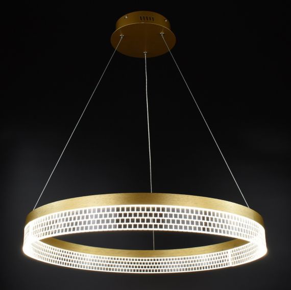 Люстра світлодіодна підвісна LED світильник для квартири на стелю лед 26822 Золото 40-140х80х80 см. | Зображення 2