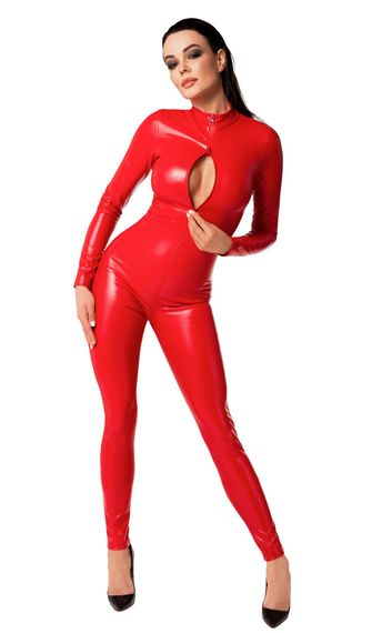 Комбинезон Noir Handmade F353 Red powerwetlook overall - L | Зображення 2