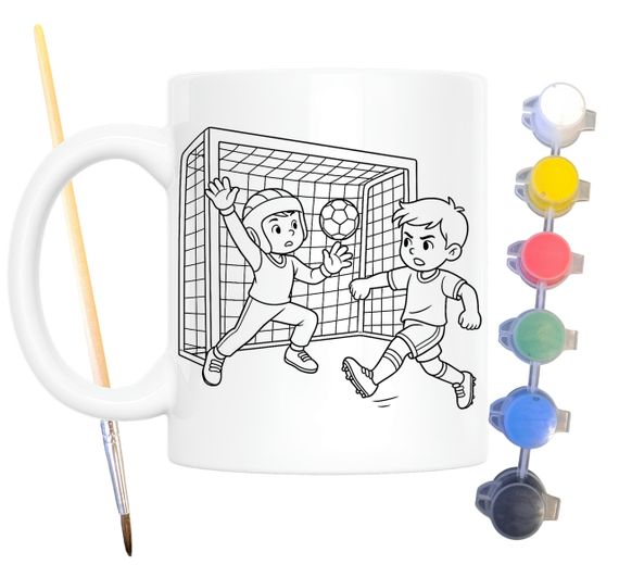 Набор для творчества кружка раскраска Футбол 330 мл белая (КР0108)