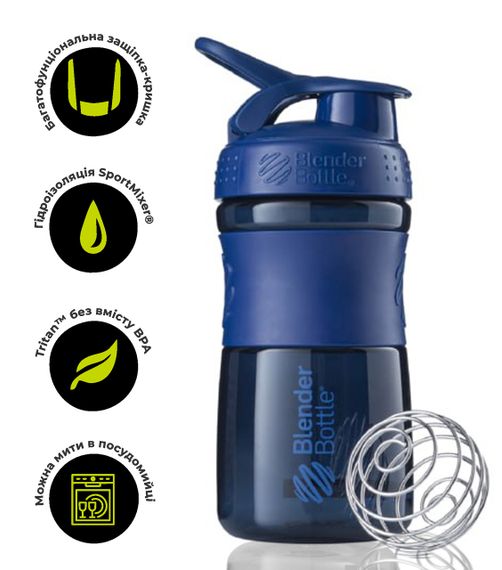 Шейкер спортивний (пляшка) BlenderBottle SportMixer 20oz/590ml Navy (Original)