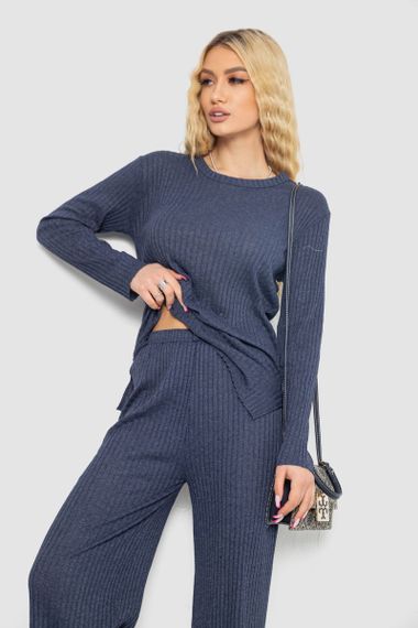 Костюм жіночий в рубчик повсякденний, колір джинс, 238R57415 | Зображення 1