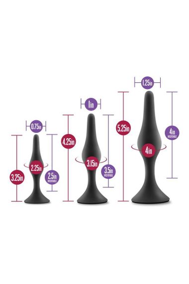 Набір анальних пробок Blush Luxe Beginner Plug Kit Black sexstyle | Зображення 4