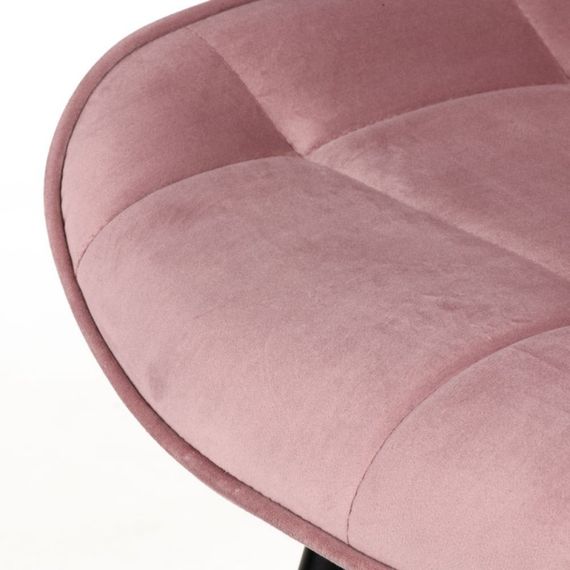 Мягкий обеденный стул Damask pouder (пудровый) на черных металлических ножках | Зображення 8