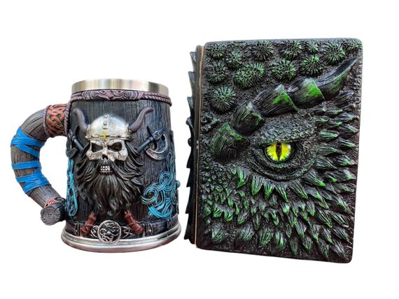 Подарунковий набір Кухоль 3D Скандинавський Воїн і Блокнот 3D «Око Лісового Дракона»