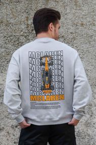 Утеплений оверсайз світшот на флісі з принтом Without Mclaren Gray