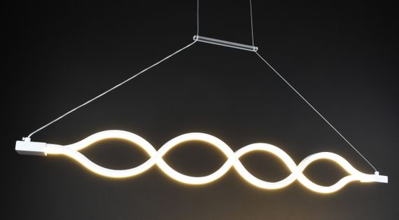 Люстра світлодіодна підвісна LED світильник для квартири на стелю лед 27438 Білий 30-110х6х102 см. | Зображення 2