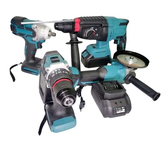 Набір інструментів 4 в 1 9712, перфоратор, гайковерт, шурупокрут, кутова шліфувальна машина | Зображення 2