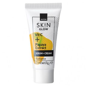 Крем-сыворотка для лица avon с витамином С и экстрактом папаи «Сияние», 10 мл