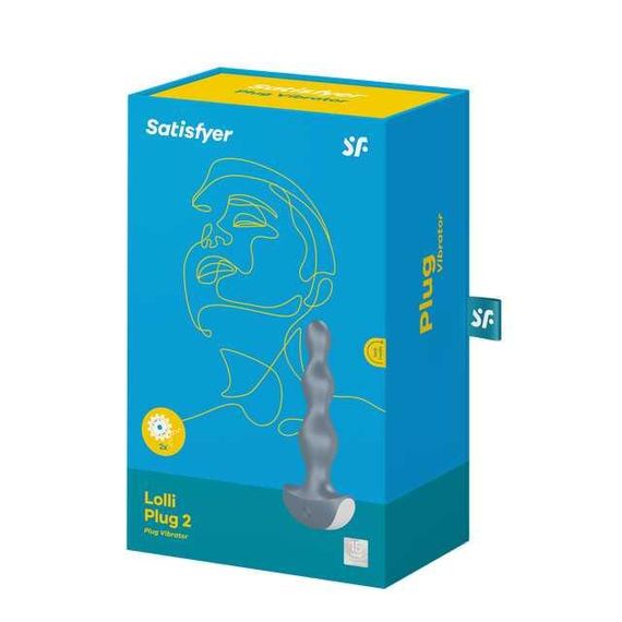 Анальная пробка с вибрацией SATISFYER Lolli-Plug 2, голубая, 14,2 см, 30 мм Sex Aura | Зображення 3