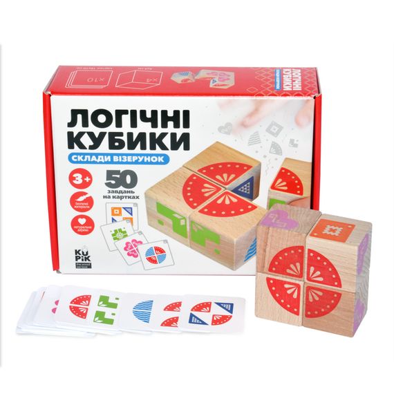 Навчальні логічні кубики "Склади візерунок" Igroteco 900477, 50 завдань на картках | Зображення 4