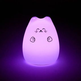 Нічний світильник тач милий Котик змінює колір від дотику руки