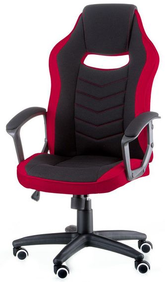 Геймерське крісло Riko black/red, колір чорно-червоне, оббивка-тканина | Зображення 1