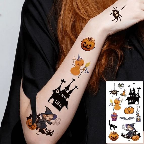 Набор детских временных татуировок "Хэллоуин" kids-tatto-halloween-set-30 | Зображення 3