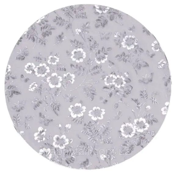 Килимок для сервірування столу Flowers 38 см, срібло HP-36327-12G