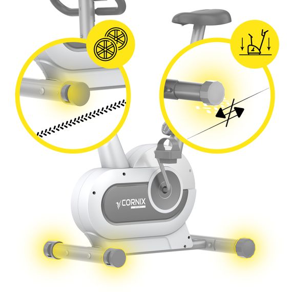 Велотренажер магнітний Cornix Hanna White/Grey | Зображення 5