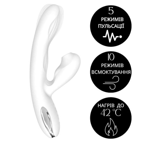 Вібратор-кролик із вакуумною стимуляцією BeYourLover Eria з підігрівом, білий sexstyle | Зображення 4