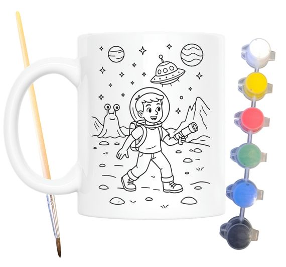 Набор для творчества кружка раскраска Космос 330 мл белая (КР0164)