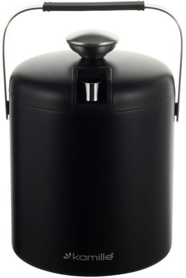 Термо-відерце Kamille Black 1300мл для льоду з кришкою та краплізбірником | Зображення 1