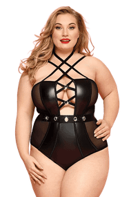 Боді JSY «Пристрасна Лорейн» Чорний Plus Size (XL/2XL/3XL)