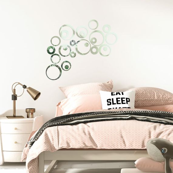 Дзеркальний декор акриловий самоклеючий срібло, 24шт (D) SW-00002523 | Зображення 4