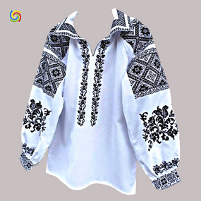 Рубашка Украинская вышиванка  32839 цвет белый размер L/XL