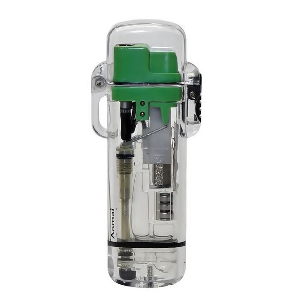 Водонепроникна Запальничка Газова LED Aomai Green