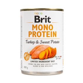 Вологий корм монопротеїновий з індичкою для собак Brit Mono Protein Dog Turkey and Sweet Potato, 400 гр