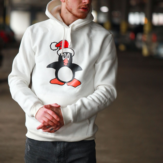 Худи пингвин белый S M