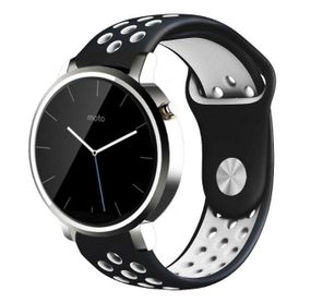 Спортивний ремінець Primo Perfor Sport для годинника Motorola Moto 360 2nd gen (42 mm ) - Black&White