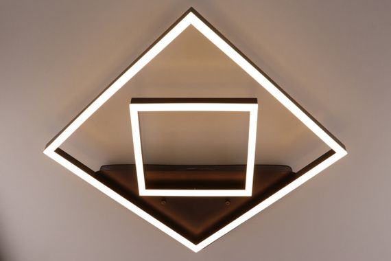 Люстра світлодіодна стельова LED світильник для квартири на стелю лед з пультом 25579 Коричневий 7х48х48 см. | Зображення 3
