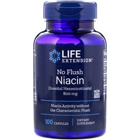 Ниацин Life Extension No Flush Niacin 800 mg 100 Caps LEX-37310