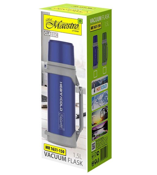 Термос із нержавіючої сталі Maestro MR-1631-100 1 л термопляшка Маестро | Зображення 2