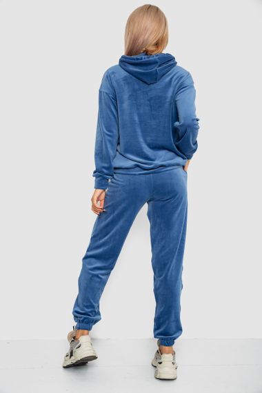 Спорт костюм жіночий велюровий, колір джинс, 241R060 | Зображення 2