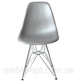 Стілець Eames DSR Chair сріблястий сірий пластик, хромовані ноги, дизайн Charles & Ray Eames