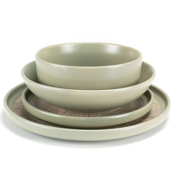Тарелка глубокая Holmer Herb SP-01205-GP 20.5 см оливковая | Зображення 4