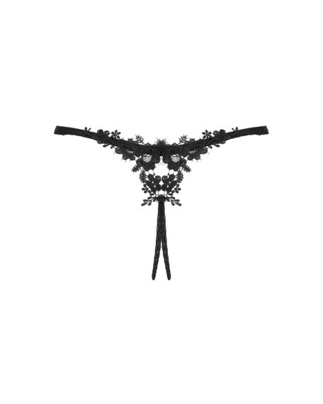 Прозорі стрінги з доступом Obsessive Celia Noir crotchless thong XL/2XL | Зображення 5