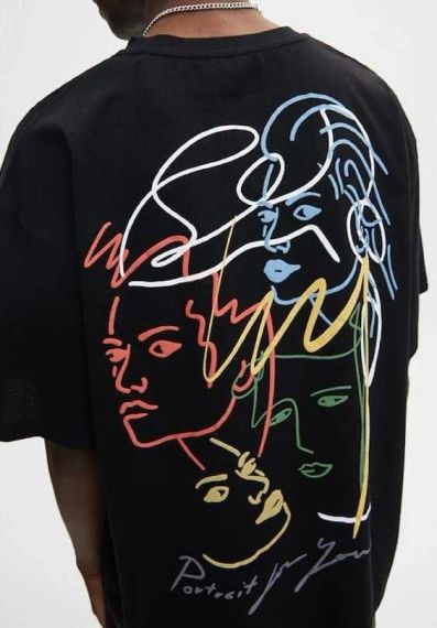 Футболка чоловіча з принтом повсякденна XL Чорний