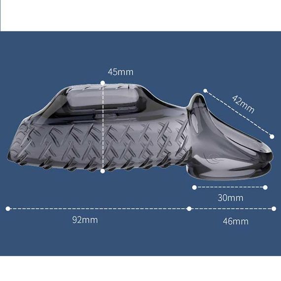 Насадка на пеніс та мошонку з вібрацією Choke Ring графіт | Зображення 3