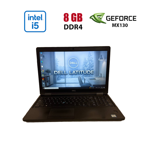 Ультрабук Б-класс Dell Latitude 5590 / 15.6" (1920x1080) IPS / Intel Core i5-8350U (4 (8) ядра по 1.7 - 3.6 GHz) / 8 GB DDR4 / 256 GB SSD / nVidia GeForce MX130, 2 GB GDDR5, 64-bit / WebCam б/у