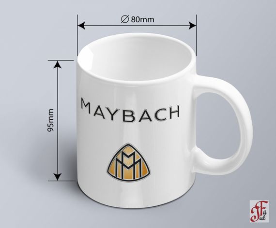 Чашка  з принтом авто логотип Maybach  (02010102006) | Зображення 1