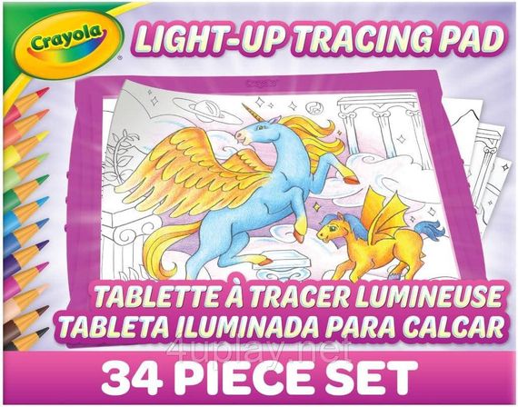 Доска с подсветкой Крайола Оригинал Crayola Light Up Tracing Pad Pink для рисования и копирования розовая | Зображення 1