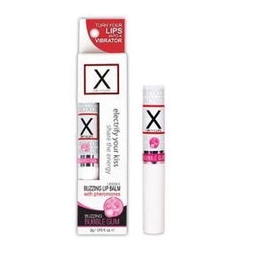 Стимулирующий бальзам для губ унисекс Sensuva – X on the Lips Bubble Gum с феромонами, жвачка sexstyle