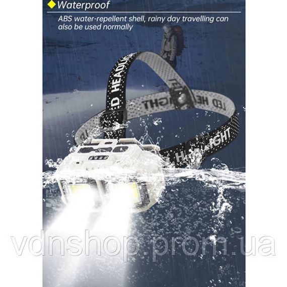 Налобный фонарь с линзой Bailong, Мощный налобный LED фонарь для походов на лоб LF-25 | Зображення 6