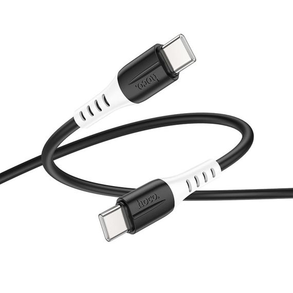 Дата кабель Hoco X82 Silicone Type-C to Type-C 60W (1m) Black | Зображення 2