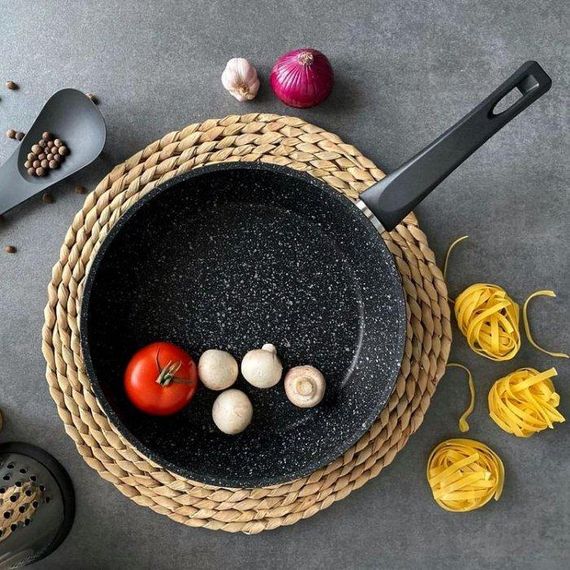Сковорода антипригарная Биол Black Stone 24 см 24078P алюминиевая универсальная | Зображення 5